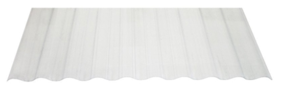Tuftex Seacoaster 26 In. x 8 Ft. Crystal Clear w/Light Blue Tint Round Wave Vinyl Corrugated Panels