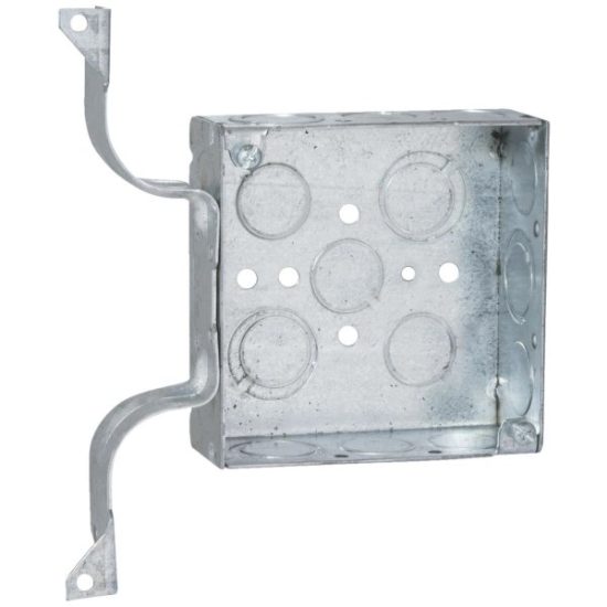 Raco W Bracket Mount 4 In. x 4 In. Square Box with Off-Center Knockouts