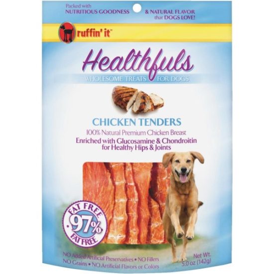 Ruffin' it Healthfuls Chicken Flavor Jerkey Dog Treat, 5 Oz.