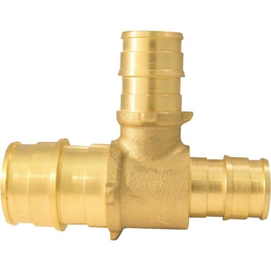 Apollo Retail 3/4 In. x 1/2 In. x 1/2 In. Barb Brass Reducing PEX Tee, Type A
