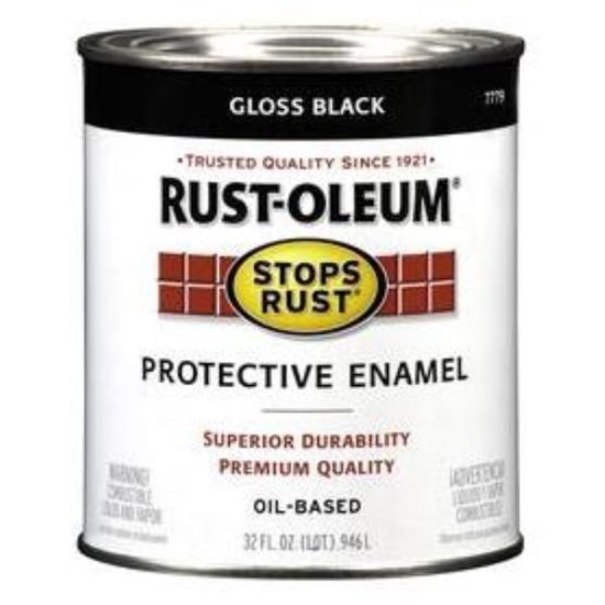 Rust-Oleum Stops Rust Oil Based Gloss Protective Rust Control Enamel, Black, 1 Qt.