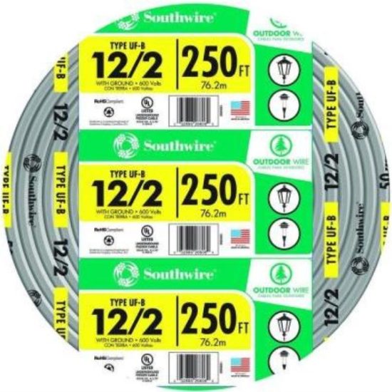 Southwire 250 Ft. 12 AWG 2-Conductor UFW/G Electrical Wire