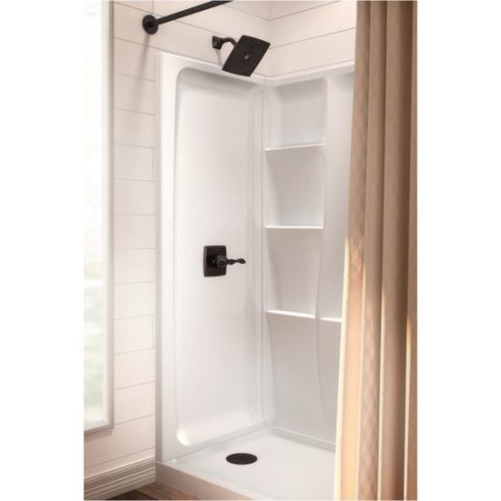 Delta Classic 400 60 In. L x 32 In. D Left Drain Shower Floor & Base in White