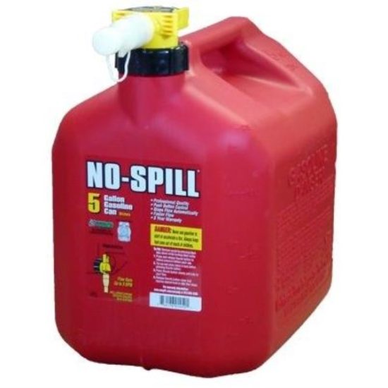 No-Spill 5 Gal. Plastic Gasoline Fuel Can, Red