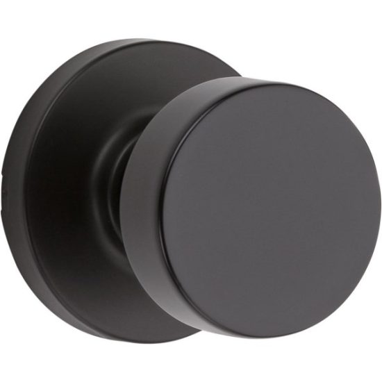 Kwikset Pismo Contempoaray Matte Black Entry Knob with Smart Key
