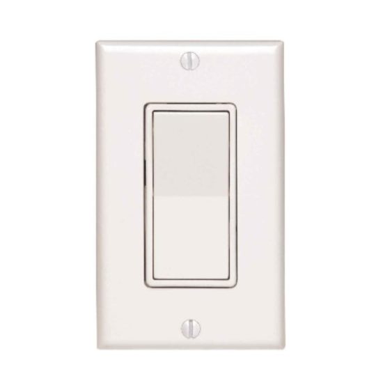 Leviton Decora Residential Grade 15 Amp Rocker Single Pole Switch, White