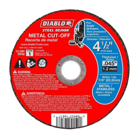 Diablo Steel Demon Type 1 4-1/2 In. x 0.045 In. x 7/8 In. Metal Cut-Off Wheel