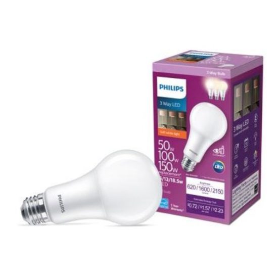 Philips 50/100/150W Equivalent Soft White A21 Medium 3-Way LED Light Bulb