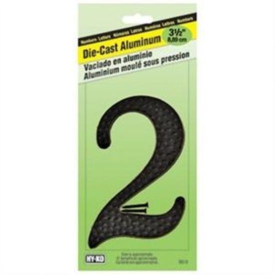 Hy-Ko 3-1/2 In. Black Hammered House Number Two