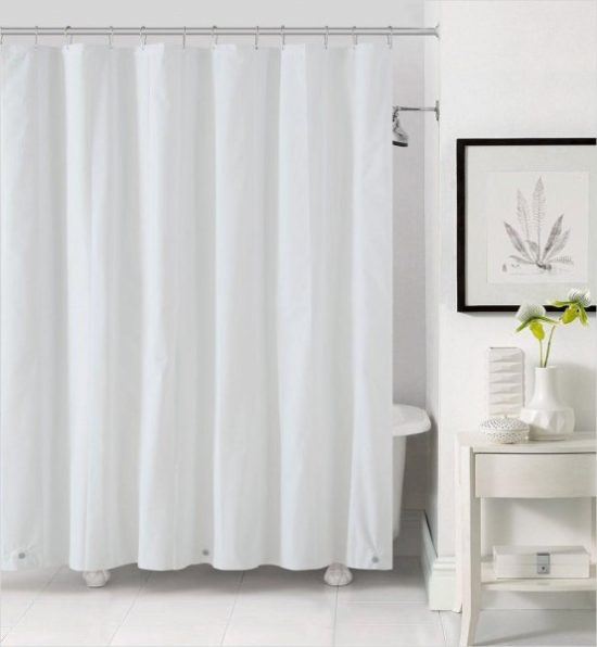 Zenith Zenna Home 70 In. x 72 In. White Lightweight PEVA Shower Curtain Liner