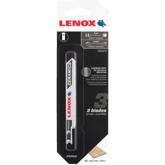 Lenox U-Shank 3-1/2 In. Carbide Grit Edge Jig Saw Blade, Ceramics (3-Pack)