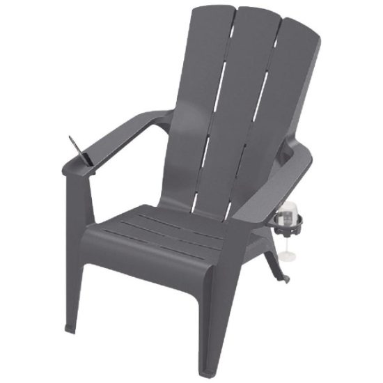 Gracious Living Flat Gray Deluxe Contour Adirondack Chair