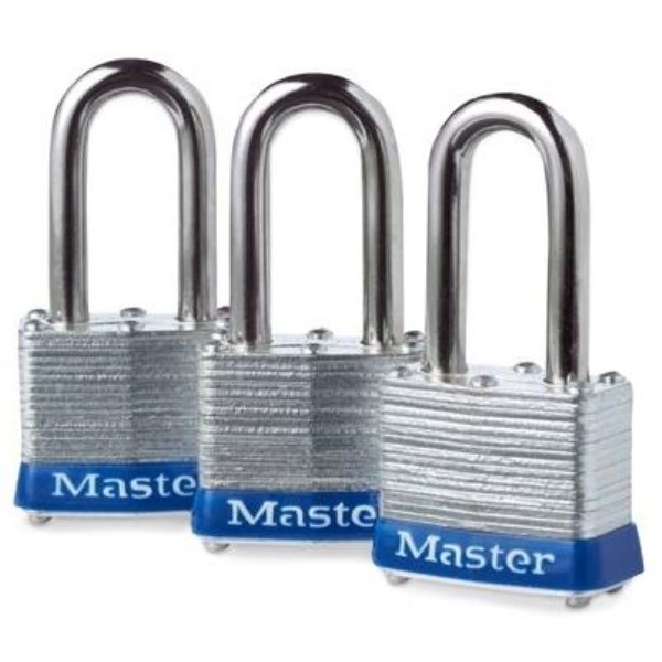 Master Lock 1-9/16 In. Laminated Steel Keyed Padlock (3-Pack)