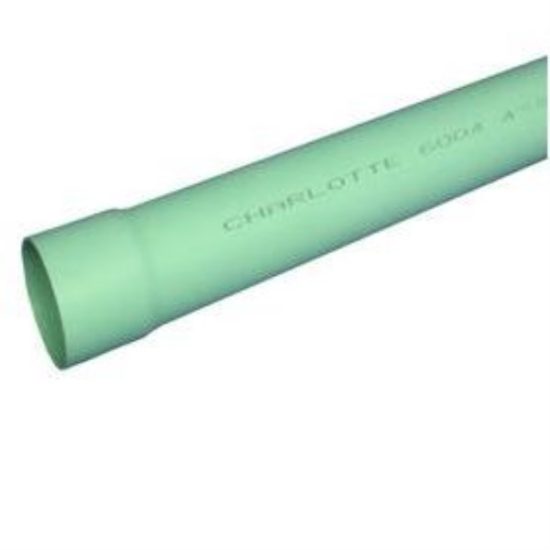 Charlotte Pipe 4 In. x 20 Ft. Solid SDR35 PVC Drain & Sewer Pipe, Belled End
