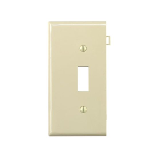 Leviton 1-Gang Plastic Sectional Toggle Switch Wall Plate End Panel, Ivory