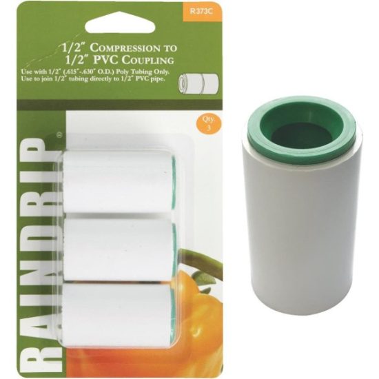 Raindrip 1/2 In. Tubing/PVC Compression Coupling (3-Pack)