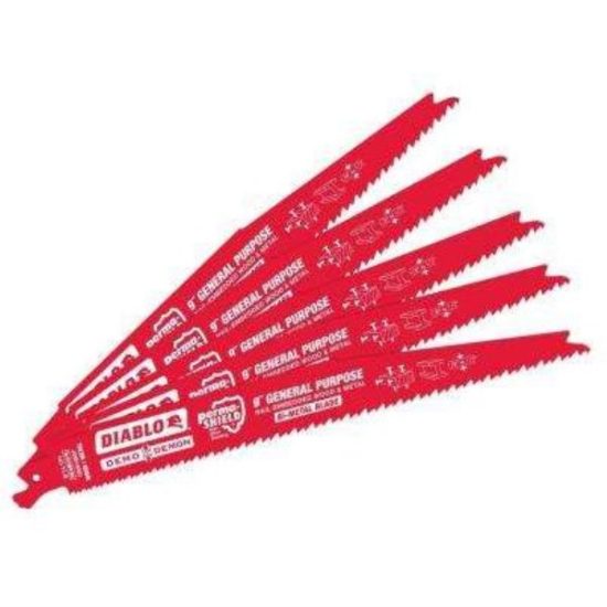 Diablo Demo Demon 9 In. 8/14 TPI Wood and Metal Cutting Reciprocating Saw Blade (5-Pack)