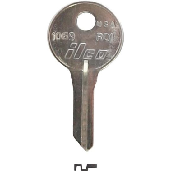 ILCO Russwin Nickel Plated File Cabinet Key, RO1/1069 (10-Pack)