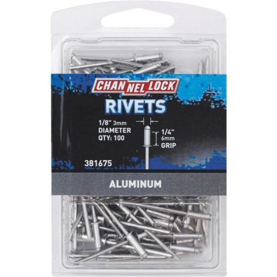 Channellock 1/8 In. Dia. x 1/4 In. Grip Aluminum POP Rivet (100-Pack)