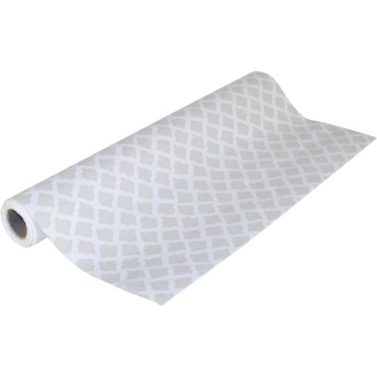 Con-Tact Grip Print 18 In. x 4 Ft. Talisman Pale Gray Non-Adhesive Shelf Liner