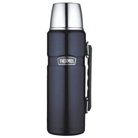Thermos Stainless King 40 Oz. Matte Blue Stainless Steel Insulated Vacuum Bottle with Handle