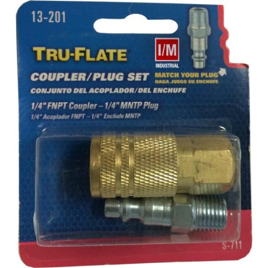 Tru-Flate Industrial/Milton Steel-Plated Coupler & Nipple Set