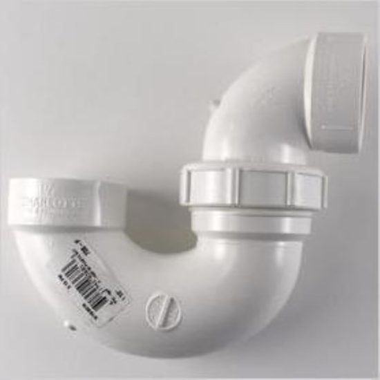Charlotte Pipe 1-1/2 In. White PVC P-Trap with Union