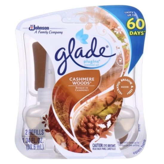 Glade PlugIns Cashmere Woods Scented Oil Refill (2-Count)