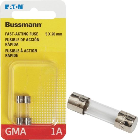 Bussmann 1A GMA Glass Tube Electronic Fuse (2-Pack)