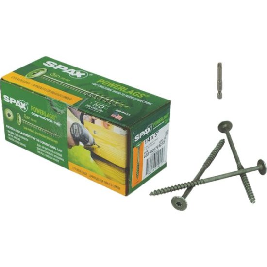 Spax PowerLags 1/4 In. x 5 In. Washer Head Exterior Structure Screw (50 Ct.)