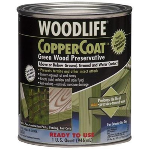 Rust-Oleum Woodlife Water-Based Coppercoat Green Wood Preservative, 1 Qt.