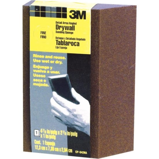 3M Angled Detail Area Drywall 2-7/8 In. x 4-7/8 In. x 1 In. Fine Sanding Sponge