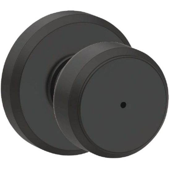 Schlage Bowery Knob Matte Black Bed and Bath Lock