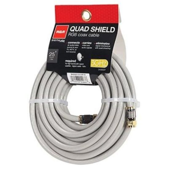 RCA 25 Ft. Gray Quad RG6 Coaxial Cable