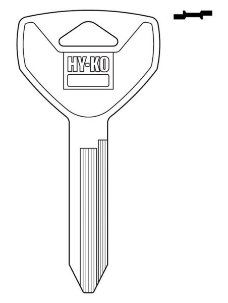Hy-Ko Traditional Key Automotive Key Blank Double sided For Fits Most Chrysler Locks