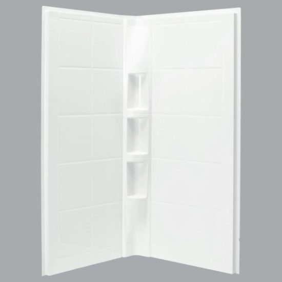 Sterling 2-Piece 39 In. W. x 79-1/8 In. H. x 39 In. D. White Shower Wall Set