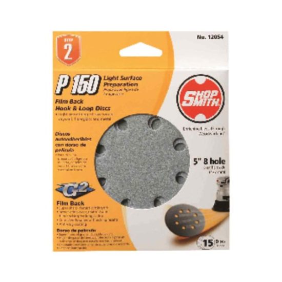 Gator 5 In. 150-Grit 8-Hole Pattern Vented Sanding Disc with Hook & Loop Backing (15-Pack)