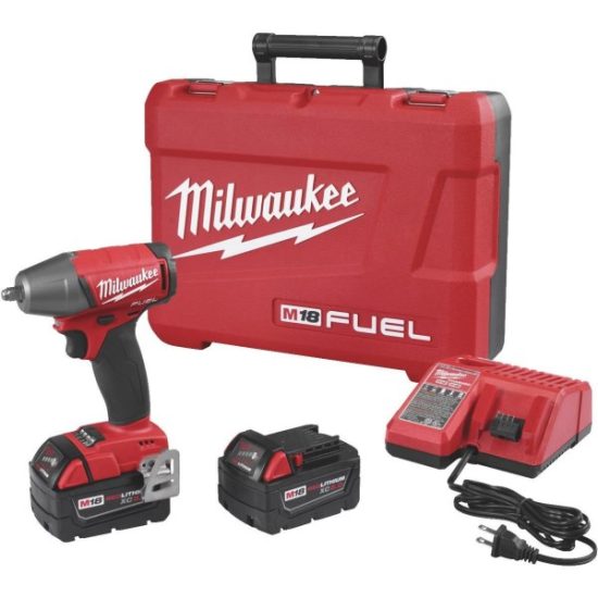 Milwaukee M18 FUEL 18 Volt Lithium-Ion Brushless 3/8 In. Compact Impact Wrench w/Friction Ring Kit