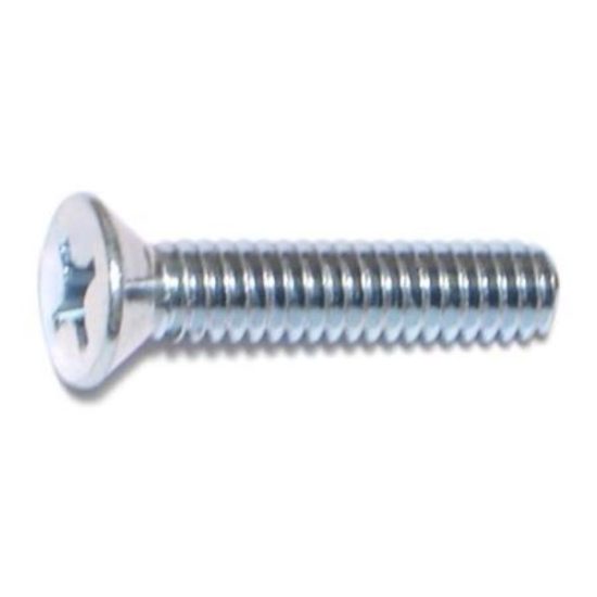 1/4 -20 x 1-1/4  Zinc Plated Steel Coarse Thread Phillips Flat Head Machine Screws MSCFS-519