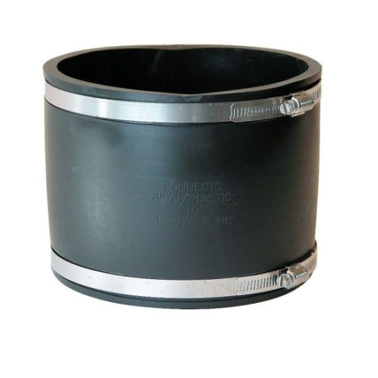 Fernco 6 In. x 6 In. Plastic to Plastic PVC Coupling