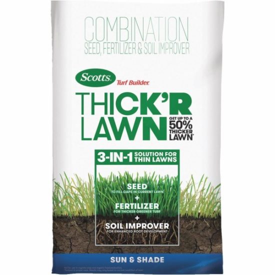 Scotts Turf Builder ThickR Lawn 40 Lb. 4000 Sq. Ft. Coverage Combination Sun & Shade Grass Seed, Fertilizer, & Soil Improver