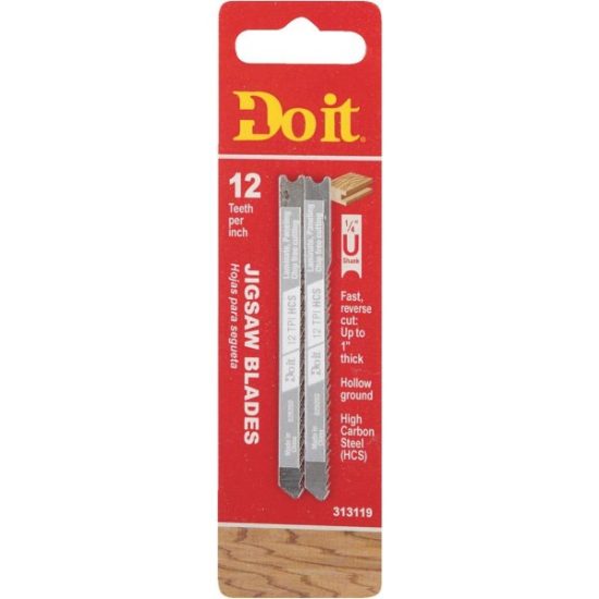 Do it Best U-Shank 3-1/8 In. x 12 TPI High Carbon Steel Reverse Cut Jig Saw Blade, Wood/Laminate (2-Pack)
