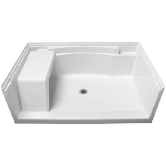 Sterling Accord 60 In. W x 36 In. D Center Drain Seated Shower Floor & Base in White