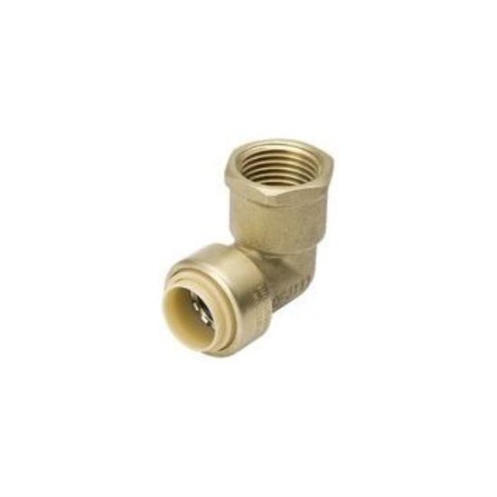ProLine 1/2 In. PF x 1/2 In. FPT 90 Deg. Push Fit Brass Elbow (1/4 Bend)