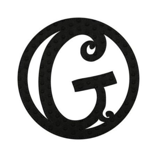 10" Patch-On Black Embossed Felt Monogram Letter G