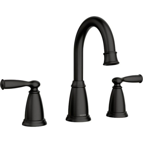 Moen Banbury Matte Black 2-Handle High Arc Widespread Bathroom Faucet
