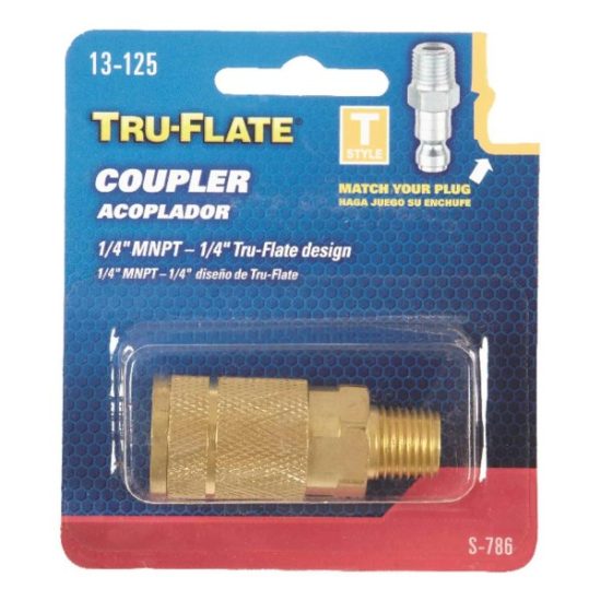 Tru-Flate Series Push-to-Connect 1/4 In. MNPT Coupler