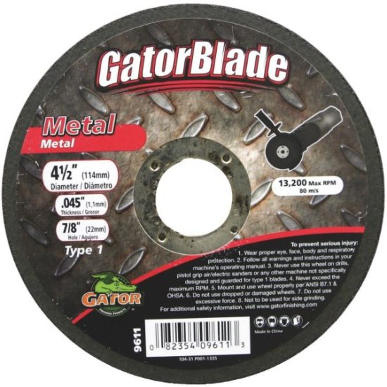 Gator Blade Thin Cut Type 1 4-1/2 In. x 0.045 In. x 7/8 In. Metal Cut-Off Wheel
