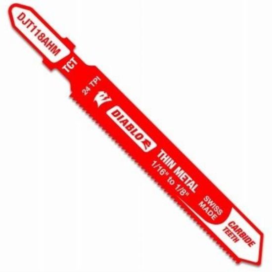 Diablo T-Shank 3-1/4 In. 24 TPI Carbide Jig Saw Blade for Thin Metal