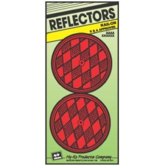 Hy-Ko 3-1/4 In. Dia. Round Red Nail-On Reflector (2-Pack)